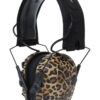Walker's GWPRSEM-LEO Razor Slim Electronic Muff 23 dB Over the Head Leopard Print/Black Polymer