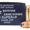 DoubleTap Ammunition 38SU124CT Doubletap Defense 38Super+P 124gr Jacket Hollow Point 20 Per Box/10 Case