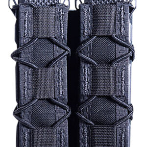High Speed Gear 11EX02BK TACO Extended Mag Pouch Double, Black Nylon, Mounts to MOLLE & 2" Wide Belts