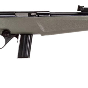 Rossi  RB22  Compact 22 LR 10+1, 16" Matte Black Button Rifled Free Floating Steel Barrel, Matte Black Stainless Steel Receiver, OD Green Monte Carlo Stock, Right Hand