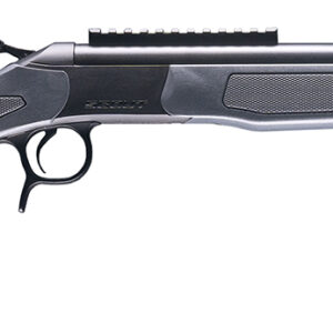 CVA CR4446 Scout  Compact 300 Blackout 1rd 16.50" Blued Threaded Barrel, Blued Picatinny Rail Receiver, Stealth Gray Fixed Synthetic Stock