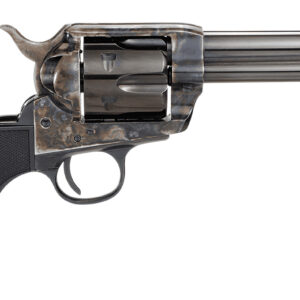 Taylors & Company 200109 1873 Pietta 9mm Luger 6 Shot 4.75" Blued Round Barrel, Blued Cylinder, Color Case Hardened Steel Frame, Black Checkered Plastic Navy Grip, Manual Safety, Exposed Hammer