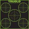Truglo tg11a12 tru-see 5-bull target self-adhesive heavy paper black/green 12"x12" 5-bullseye 12 pack