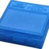 MTM Case-Gard P100324 Ammo Box Flip-Top Multi Caliber Handgun Clear Blue Polypropylene 100rd