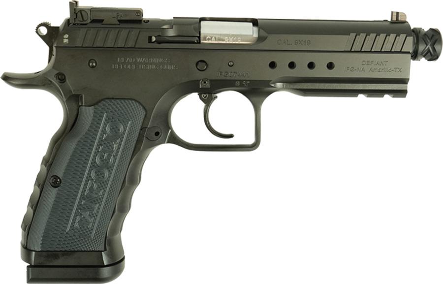 IFG Tanfoglio Defiant Tactical Pro Handgun 9mm Luger 17(1)&20(1)rd Magazines 4.9" Threaded Barrel OR Black