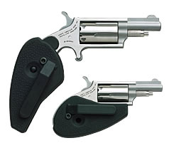 North American Arms NAA-22MS-HG Mini Revolver .22WMR 5 Rounds 1.13" SAO Stainless/Holster Grip