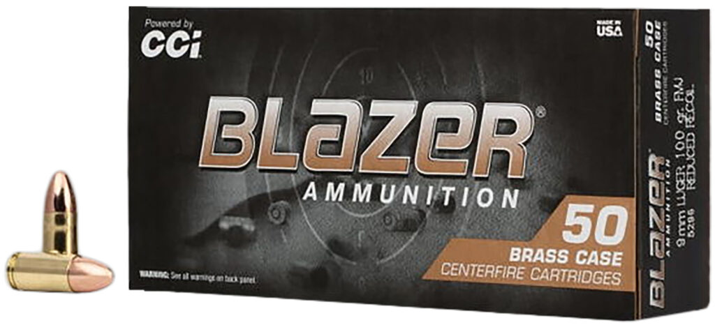 CCI Blazer Brass 9mm Luger 100GR FMJ 50 Rounds