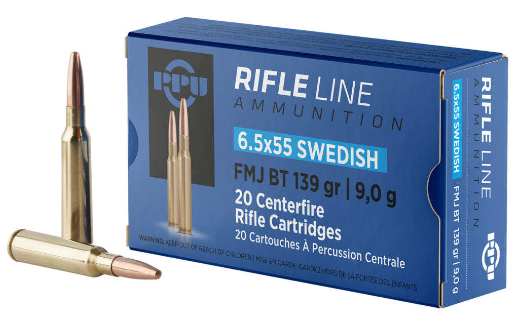PPU PP6SWF Metric Rifle 6.5x55 Swedish 139gr Full Metal Jacket Boat Tail - 20 Rounds
