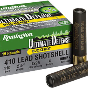 Remington Ammunition 20697 Ultimate Defense Buckshot 410Gauge 2.50" 000Buck Shot 15 Per Box/10 Case - FAST SHIPPING-NO CREDIT CARD FEES