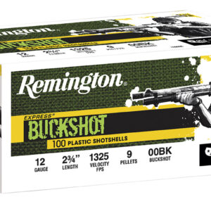 Remington Ammunition 20413 Express Buckshot 12Gauge 2.75" 00Buck Shot 100 Per Box/2 Case