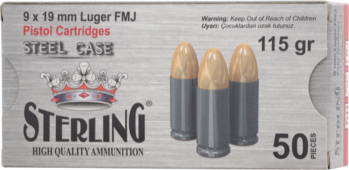 Sterling 9mm 115GR FMJ 50 Rounds