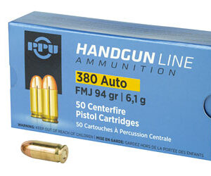 PTR .380 ACP Handgun Ammunition 94GR FMJ - FAST SHIPPING-NO CREDIT CARD FEES