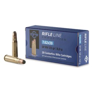 PPU Rifle Ammunition 7.62x39 123gr PSP 2350 fps 20/ct - FAST SHIPPING-NO CREDIT CARD FEES