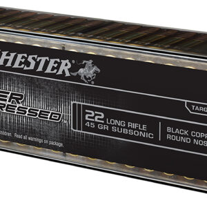 Winchester Ammo SUP22LR Super Suppressed  22LR 45gr Black Copper Plated Round Nose 100 Per Box/20 Case - FAST SHIPPING-NO CREDIT CARD FEES
