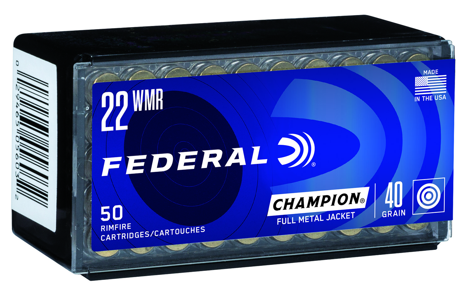 Federal .22 WMR 40gr FMJ Brass – 50rd