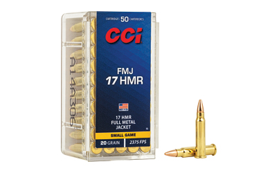 CCI Ammunition .17 HMR 20gr FMJ Brass – 50rd