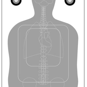 Action Target FTQ15ANTAV2100 Qualification  Silhouette/Vitals Paper 23" x 35" Gray/White 100 Per Box