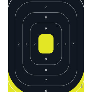 EZ-Aim 15372 Splash Reactive Target IPSC Silhouette Paper Hanging 12.50" W X 18.25" H Black/Yellow 8 Per Pkg