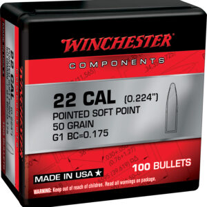 Winchester Ammo WB222SP50X Centerfire Rifle 222Rem 50gr Pointed Soft Point 100 Per Box/10 Case