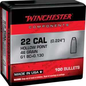 Winchester Ammo WB22HP46X Reloading Bullets 22Hornet 46gr Hollow Point 100 Per Box/10 Case - FAST SHIPPING-NO CREDIT CARD FEES