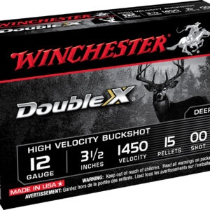 Winchester Ammo SB12L00 Double X High Velocity 12Gauge 3.50" 15Pellets 00Buck Shot 5 Per Box/50 Case - FAST SHIPPING-NO CREDIT CARD FEES