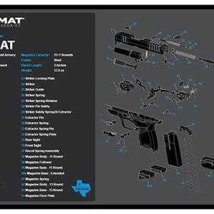 TekMat TEKR17HELLCATBLU Springfield Armory Hellcat Cleaning Mat Black/Blue/White Rubber 11"x17" Springfield Hellcat Parts Diagram
