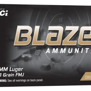 CCI 52011BB  BLAZER BRASS  9MM  124GR  100/10 - FAST SHIPPING-NO CREDIT CARD FEES