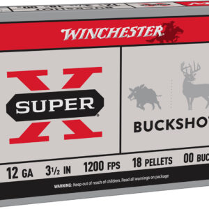 Winchester Ammo XB12L00 Super X 12Gauge 3.50" 18Pellets 00Buck Shot 5 Per Box/50 Case - FAST SHIPPING-NO CREDIT CARD FEES