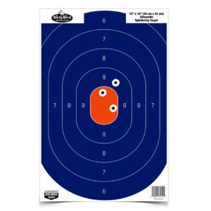 Birchwood Casey Dirty Bird Silhouette Paper Target 12"x18" Blue/Orange 50/ct