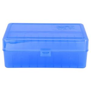 Berry's Mfg 411 Blue Ammo Flip Top Box  Holds 50 Rounds - .45/70 Govt
