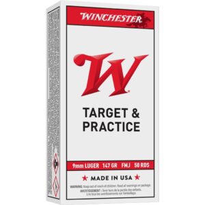 Winchester Target Handgun Ammunition 9mm Luger 147 gr. FMJ 990 fps 50/ct - FAST SHIPPING-NO CREDIT CARD FEES