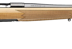 Browning 036080294 X-Bolt 2 Medallion 6.5 PRC 3+1 24" Blue Polished Threaded Barrel & Drilled & Tapped Carbon Steel Receiver, Fixed Gloss AAAA Maple Wood Stock, Radial Muzzle Brake