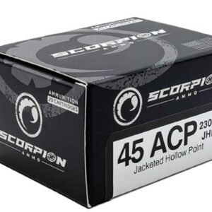 SCORPION 45ACP - 230GR JHP 20RD 10BX/CS - FAST SHIPPING-NO CREDIT CARD FEES