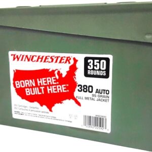 WINCHESTER 380ACP 95GR FMJ-RN CASE OF (2) 350RD CANS - FAST SHIPPING-NO CREDIT CARD FEES
