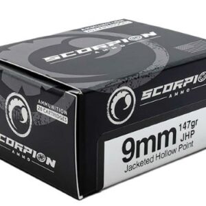 SCORPION 9MM LUGER - 147GR JHP 20RD 10BX/CS - FAST SHIPPING-NO CREDIT CARD FEES