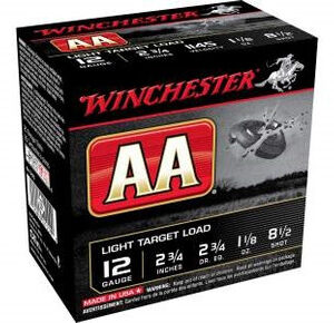 Winchester 12 Gauge Ammunition AA Light Target AA1285 2-3/4" 1-1/8oz #8.5 250 rounds