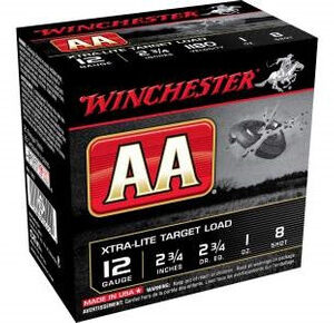 Winchester 12 Gauge Ammunition AAL128 Xtra-Lite 2-3/4" #8 Shot 1oz 1180fps CASE 250 rounds