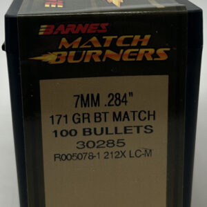 Barnes 7mm (.284 Dia) Reloading Bullets Match Burner B30285 171 Grain Boat Tail Hollow Point 100 Pieces