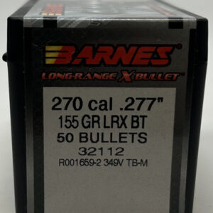Barnes 270 Cal (.277 Dia) Reloading Bullets Copper LRX B32112 155 Grain Boat Tail Ballistic Tip 50 Pieces
