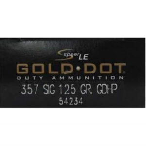 CCI 357 Sig Speer Gold Dot CCI54234 125 gr JHP 50 rounds