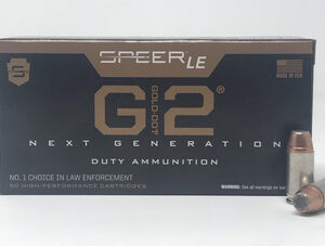 Speer 45 Auto +P Ammunition 54256 LE Gold Dot G2 Duty 230 Grain Gold Dot Hollow Point 50 Rounds