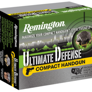 Remington 45 ACP Ammunition Ultimate Defense Compact CHD45APBN 230 Grain Brass Jacket Hollow Point 20 Rounds - FAST SHIPPING-NO CREDIT CARD FEES