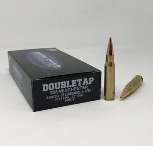Double Tap 308 Winchester Ammunition 308W168HP 168 Grain Long Range Hollow Point Boat Tail 20 Rounds