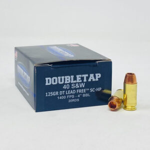 DoubleTap 40 S&W Ammunition 40125X 125 Grain DT Lead Free Solid Copper Hollow Point 20 Rounds