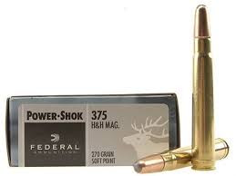 Federal 375 H&H Ammunition Power-Shok F375A 270 Grain Soft Point 20 rounds - FAST SHIPPING-NO CREDIT CARD FEES