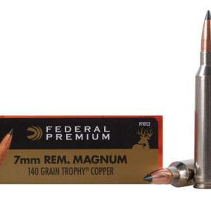 Federal 7mm Rem Mag Ammunition Vital-Shok P7RTC2 140 Grain Trophy Copper Tipped Boat Tail Lead-Free 20 rounds
