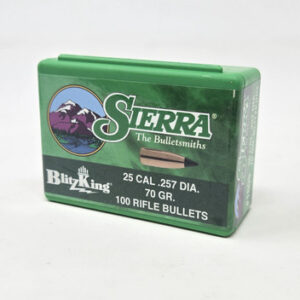 Sierra 25 Cal (.257 Dia) Reloading Bullets Blitzking SRAA1605 70 Grain Flat Base Ballistic Tip 100 Pieces - FAST SHIPPING-NO CREDIT CARD FEES