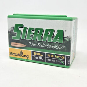 Sierra 30 Cal/7.62mm (.308 Dia) Reloading Bullets Matchking SRAA2277 177 Grain Hollow Point Boat Tail 100 Pieces