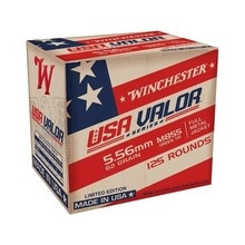 Winchester USA Valor Series 5.56x45mm M855 Ammunition USA855125 62 Grain Full Metal Jacket Green Tip 125 Rounds - FAST SHIPPING-NO CREDIT CARD FEES