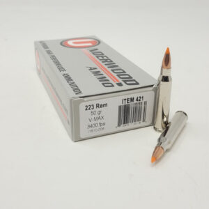 Underwood 223 Rem Ammunition UW421 50 Grain V-Max Ballistic Tip 20 Rounds